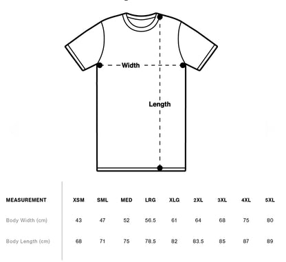 size chart womens tee